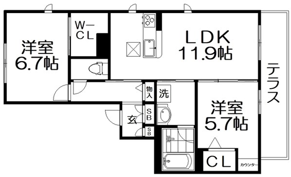 Ｓｈａｍａｉｓｏｎ　Ｓｔｅｌｌａ　Ｒｉｓａｉａの物件間取画像